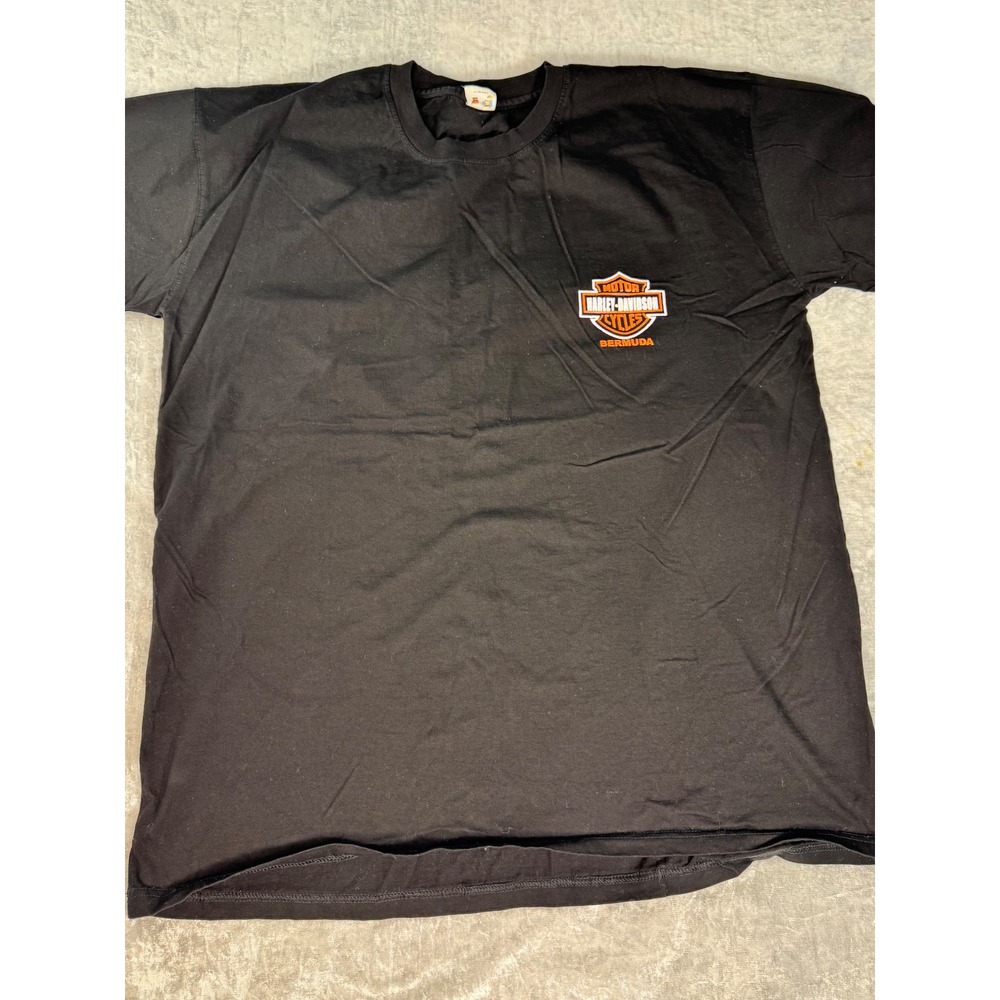 Harley Davidson Cycles Bermuda Black T Shirt Mens 3XL‎ Motorcycle